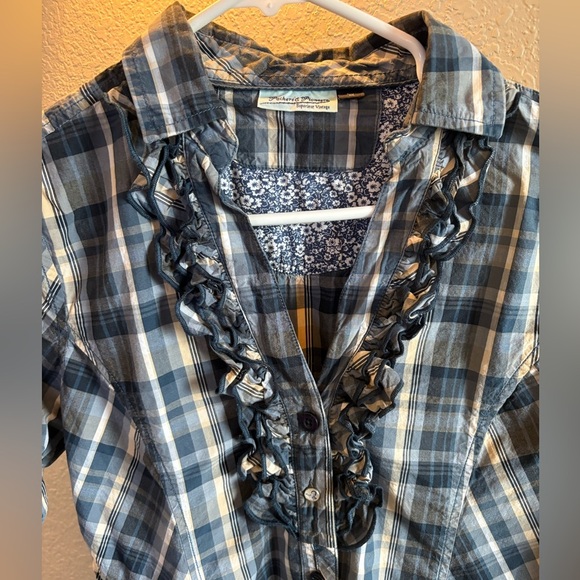 Packers & Pioneers Superieur Vintage Blue Plaid Shirt Dress/ Size Medium - Picture 3 of 8